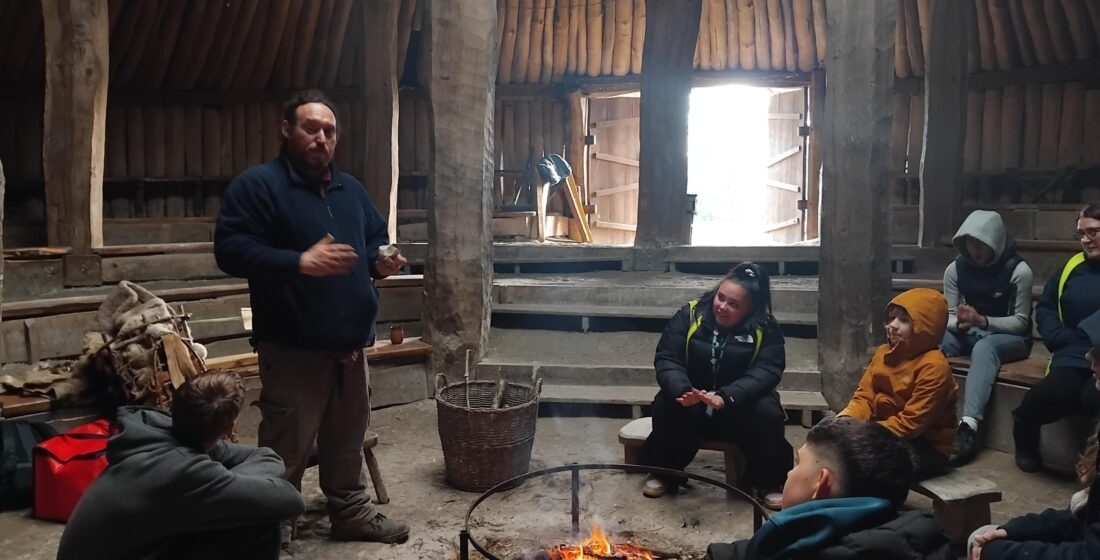 Learners from The Stable School’s Waikiki and Fistral classes explore Viking and Stone Age life during an educational visit to the Ancient Technology Centre in Cranborne, Dorset.