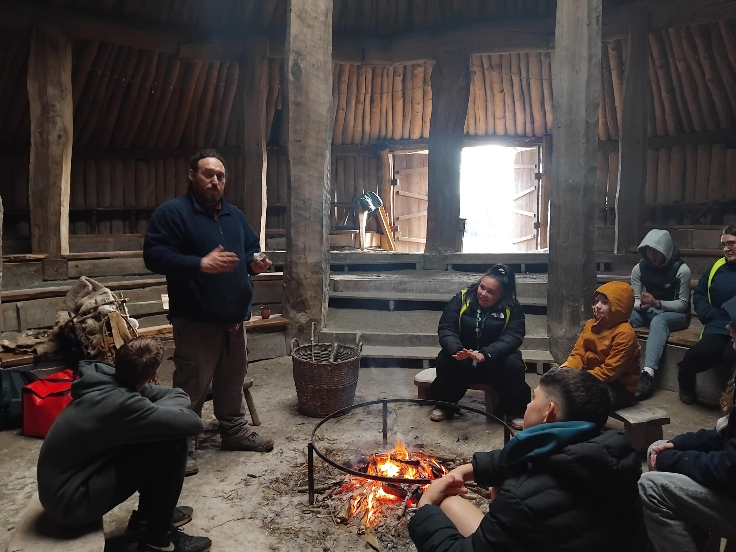 Learners from The Stable School’s Waikiki and Fistral classes explore Viking and Stone Age life during an educational visit to the Ancient Technology Centre in Cranborne, Dorset.