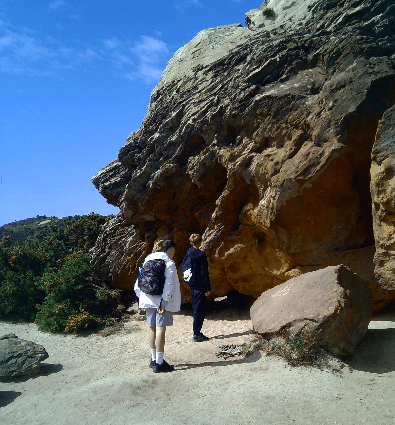 Learners from The Stable School in Christchurch explore historic Fort Henry in Studland as part of a Year 9 and Year 10 educational visit to the Purbecks in Dorset.