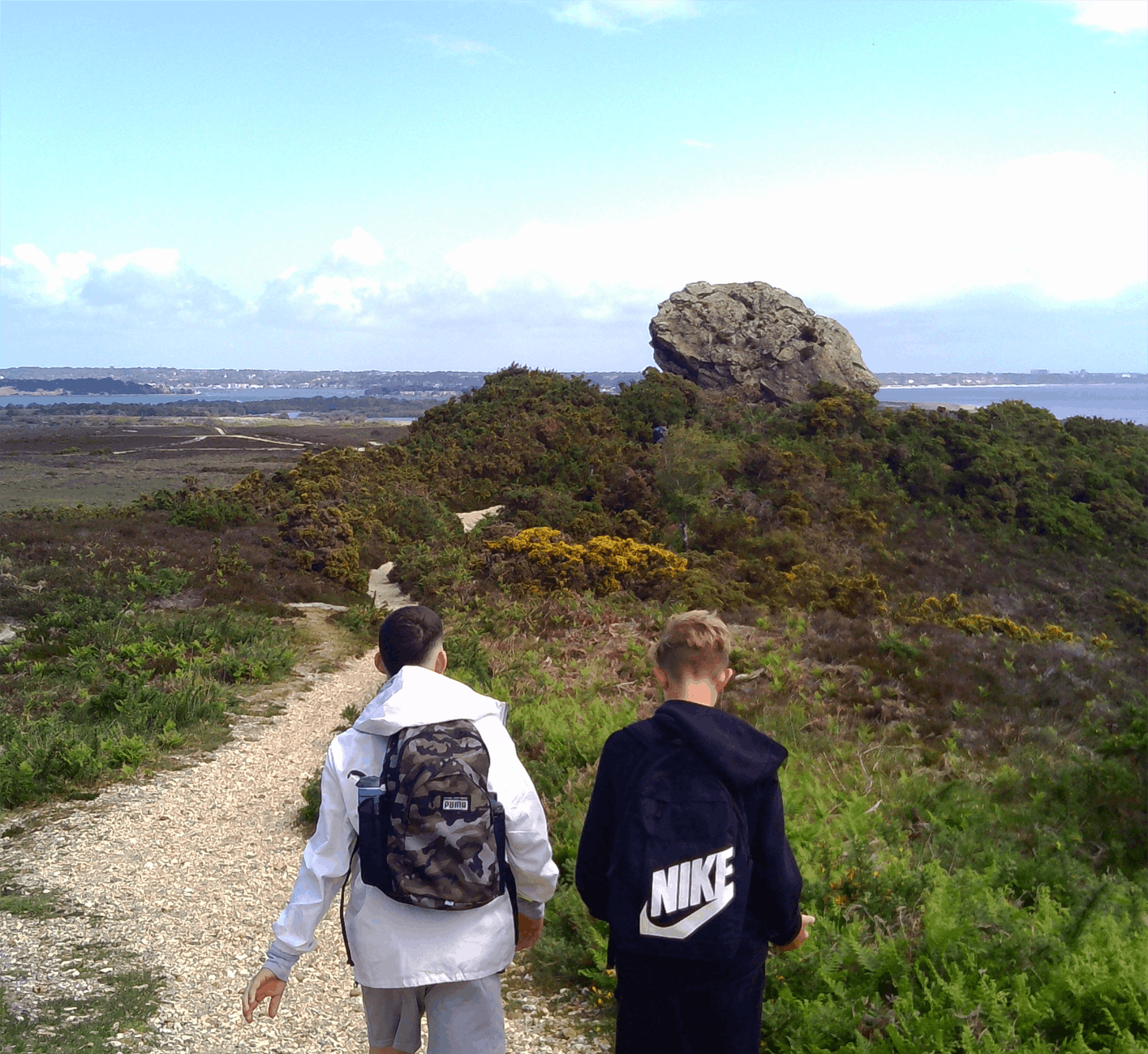 Year 9 and Year 10 learners from The Stable School visit Agglestone Rock in the Purbecks during an educational trip exploring Dorset’s natural landmarks and coastline.